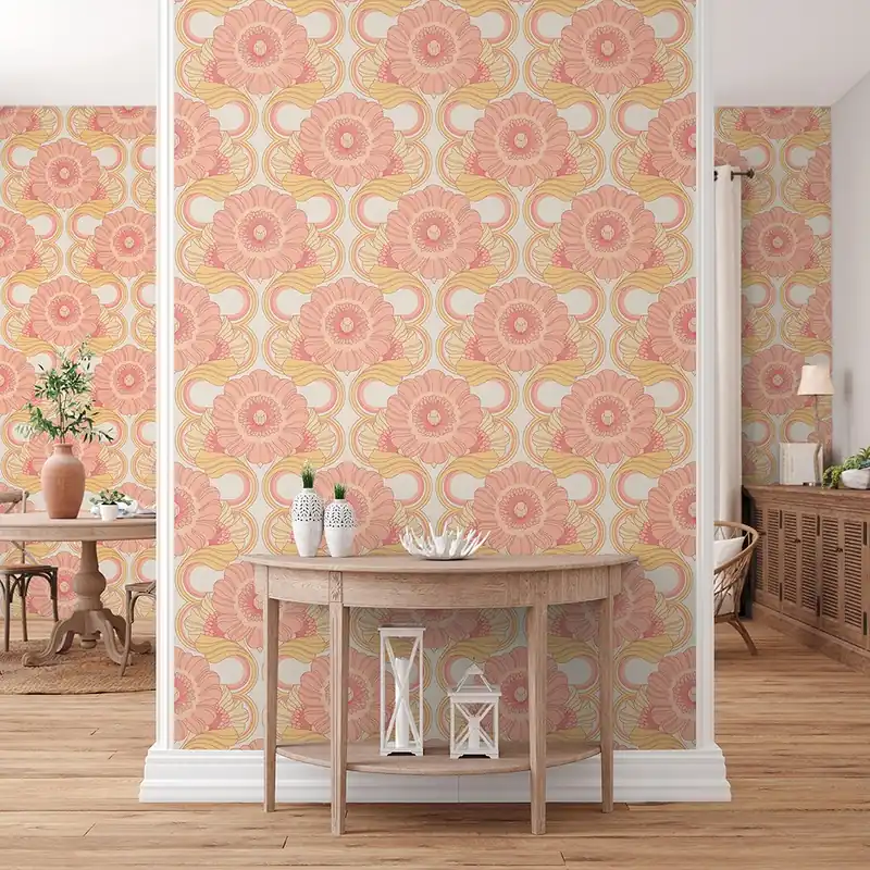 Jetzt Kaufen Tapete Lenni Blumen M1-No.10902 Vlies Gelb Rosa Tadessi 8.50 m x 0.53 m