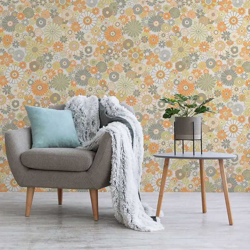 Tapete Lenni Blumen M1-No.10925 Vlies Orange Grün Tadessi 8.50 m x 0.53 m Angebot