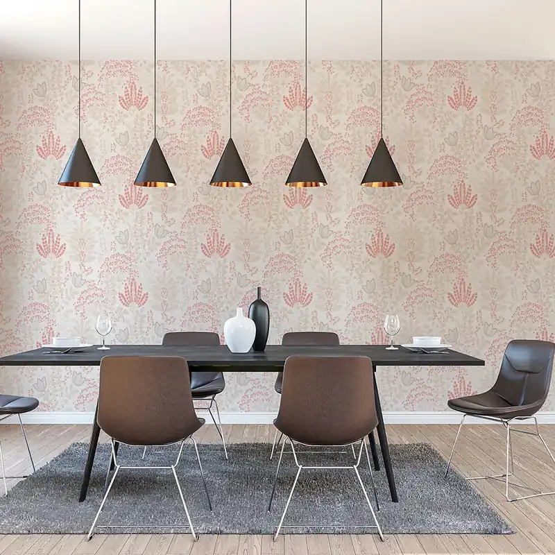 Solange Der Vorrat Reicht Tapete Lenni Blumen M1-No.10963 Vlies Weiß Taupe Tadessi 10.05 m x 0.53 m
