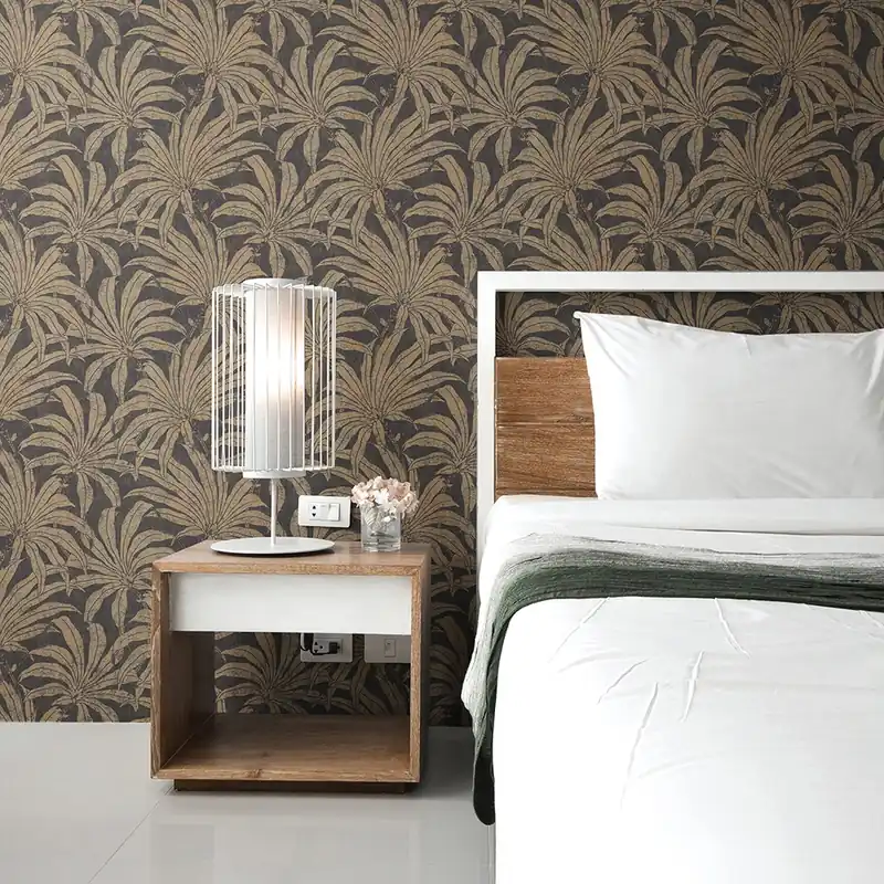 Ausverkauf Tapete Lenni Blumen M1-No.10998 Vlies Schwarz Gold Tadessi 10.05 m x 0.53 m