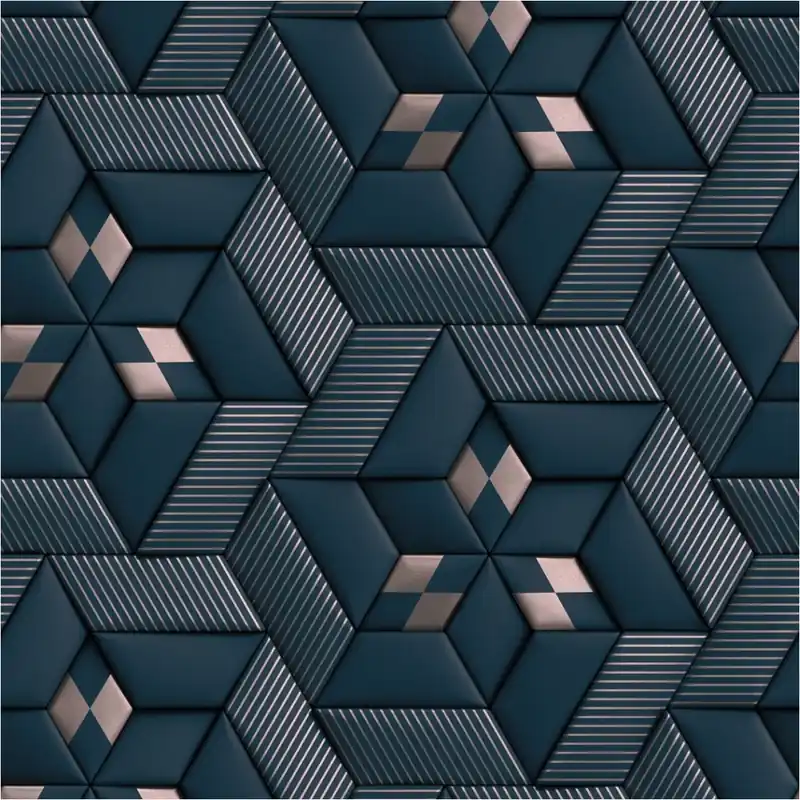 Tadessi Fototapete 3D M1-No.11577 Digitaldruck Tapete Blau Silber - Grafik Wohnzimmer Bestseller