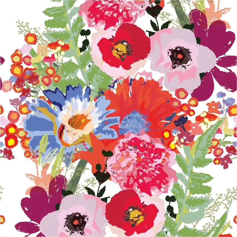 Tadessi Fototapete Blumen M1-No.11621 Digitaldruck Tapete Bunt Weiß - Wohnzimmer Schlafzimmer Sichere Zahlung