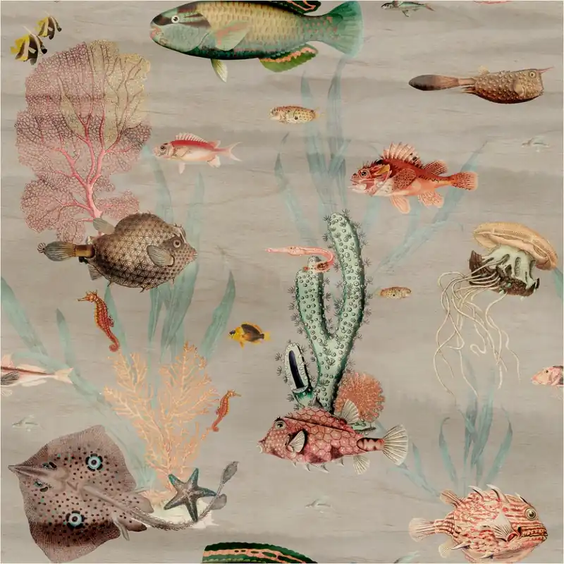 Neue Ware Tadessi Fototapete Fische M1-No.11752 Digitaldruck Tapete Bunt Grau - Unterwasserwelt Wohnzimmer