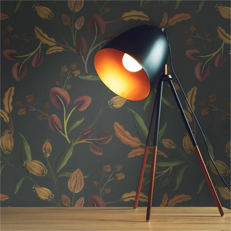 Tapete Floral M1-No.11996 | Vliestapete | Grün | Rot | Wohnzimmer | Schlafzimmer | Küche | Flur Schneller Versand