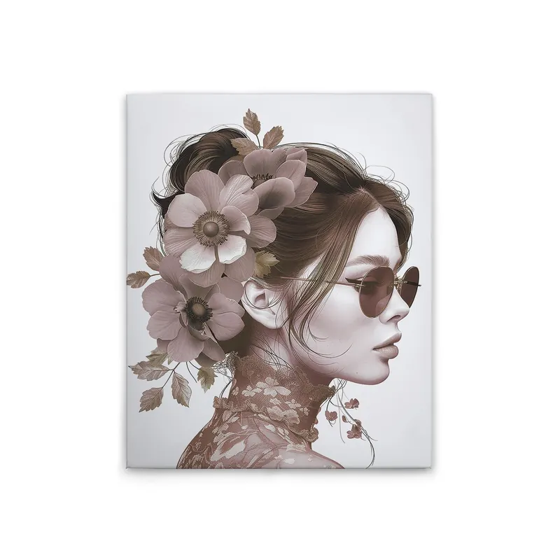 Schneller Versand Tadessi Leinwandbild Flowergirl Rose - 40 x 50 cm - M1-No.51799 - Keilrahmen in Rosa Grau