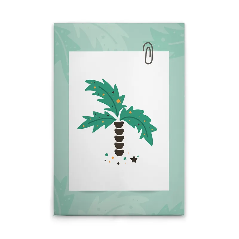 Top-Seller Tadessi Leinwandbild Kinderzimmer Palme - 60 x 90 cm - M1-No.51374 - Keilrahmen in Grün Weiß