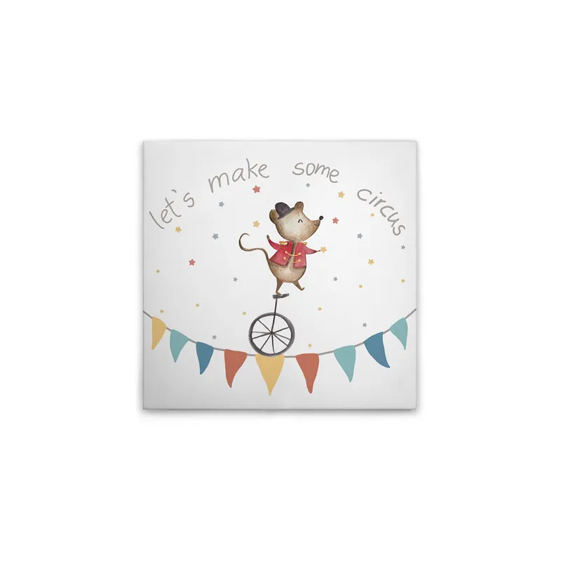 Wochenendangebot Tadessi Leinwandbild Zirkus Wimpel Kinderzimmer - 30 x 30 cm - M1-No.50561 - Keilrahmen in Bunt Blau