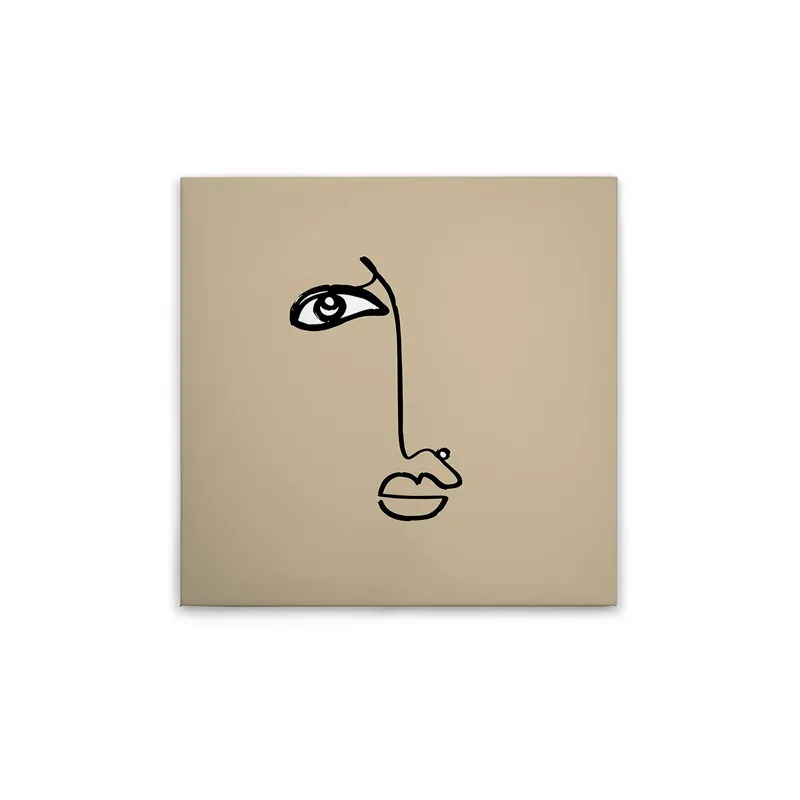 Abverkauf Tadessi Leinwandbild Abstrakt Oneliner - 50 x 50 cm - M1-No.51392 - Keilrahmen in Braun Schwarz