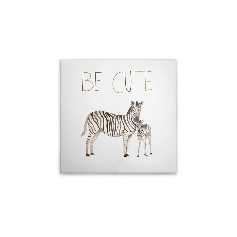 Tadessi Leinwandbild Zebras - 40 x 40 cm - M1-No.50608 - Keilrahmen in Beige Grau Beliebt
