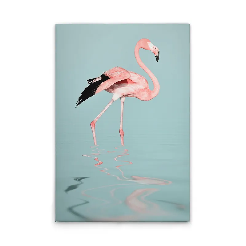 Beliebt Tadessi Leinwandbild Flamingo im Wasser - 60 x 90 cm - M1-No.51074 - Keilrahmen in Blau Rosa