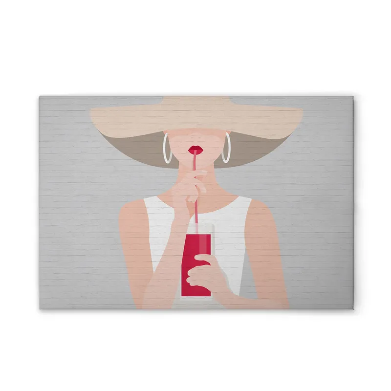 Sonderangebot Tadessi Leinwandbild Retro Audrey - 120 x 80 cm - M1-No.51245 - Keilrahmen in Grau Beige