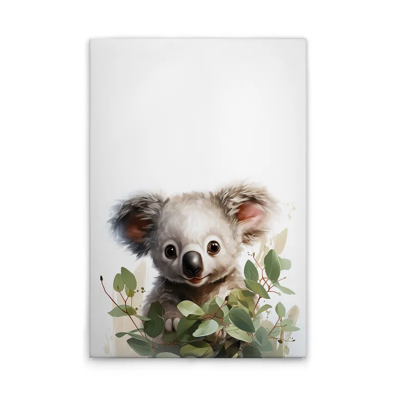 Wochenendangebot Tadessi Leinwandbild Baby Koala Kinderzimmer - 30 x 45 cm - M1-No.51893 - Keilrahmen in Weiß Grün