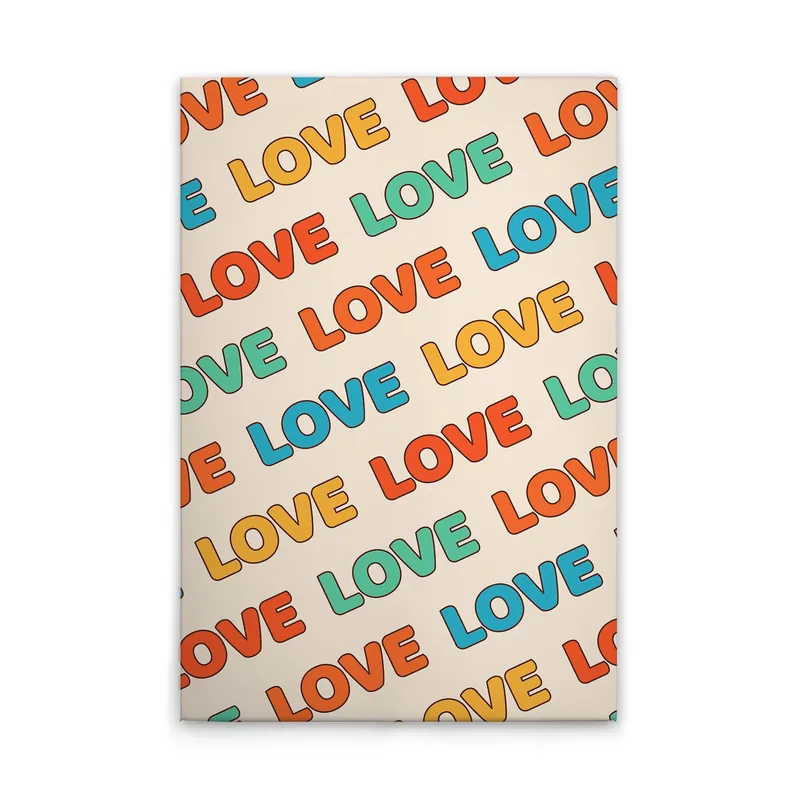 Top-Preis Tadessi Leinwandbild Buntes Retro Bild "Love" - 80 x 120 cm - M1-No.51647 - Keilrahmen in Bunt Creme