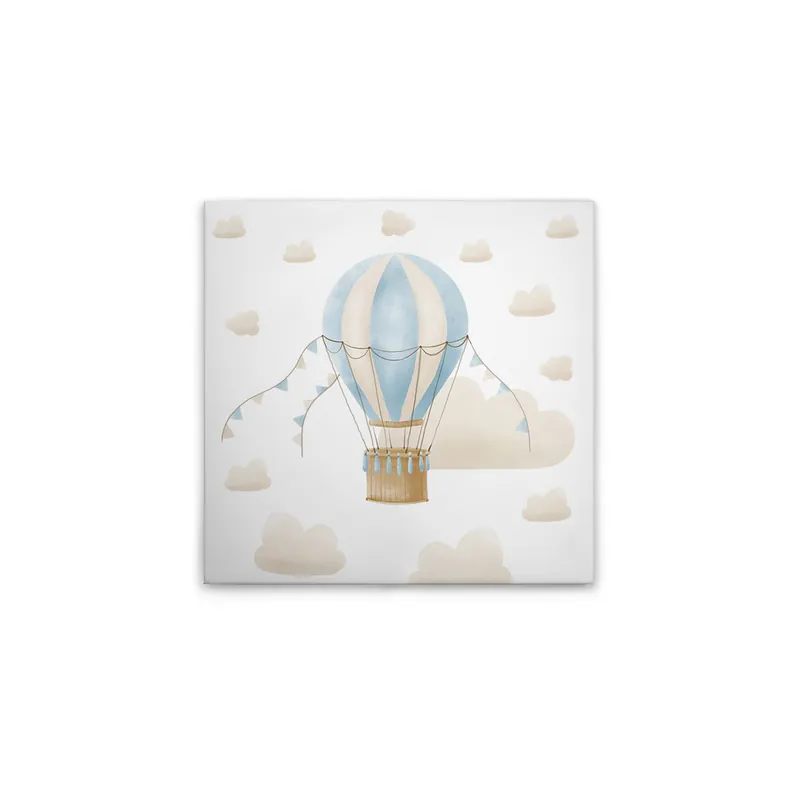 Markenprodukt Tadessi Leinwandbild Heißluftballon mit Wolken Blau Beige - 40 x 40 cm - M1-No.50583 - Keilrahmen
