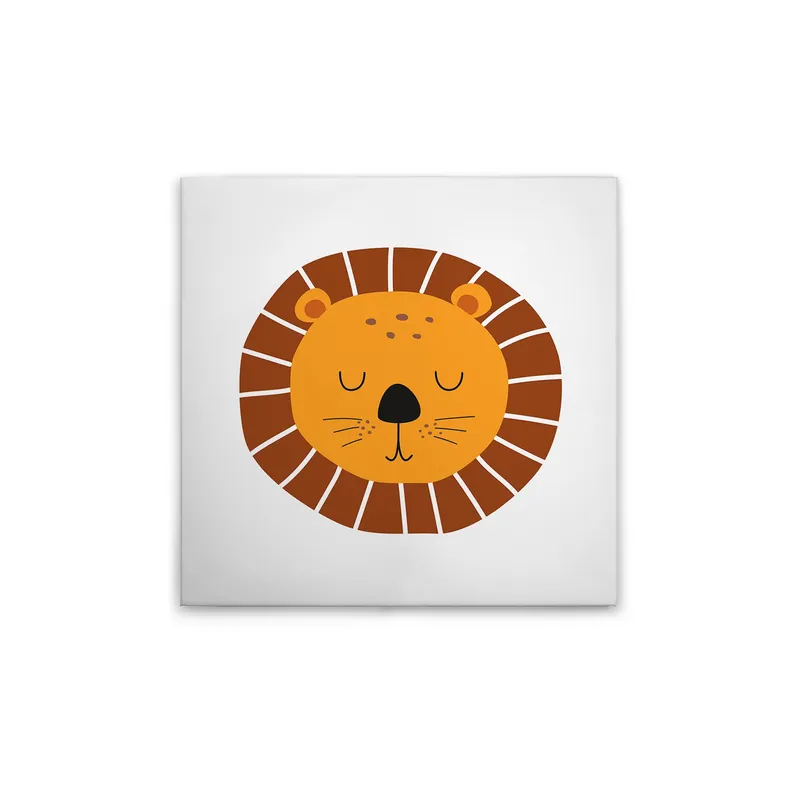 Tadessi Leinwandbild Löwe Kinderzimmer - 30 x 30 cm - M1-No.51962 - Keilrahmen in Weiß Braun Direkt Vom Hersteller