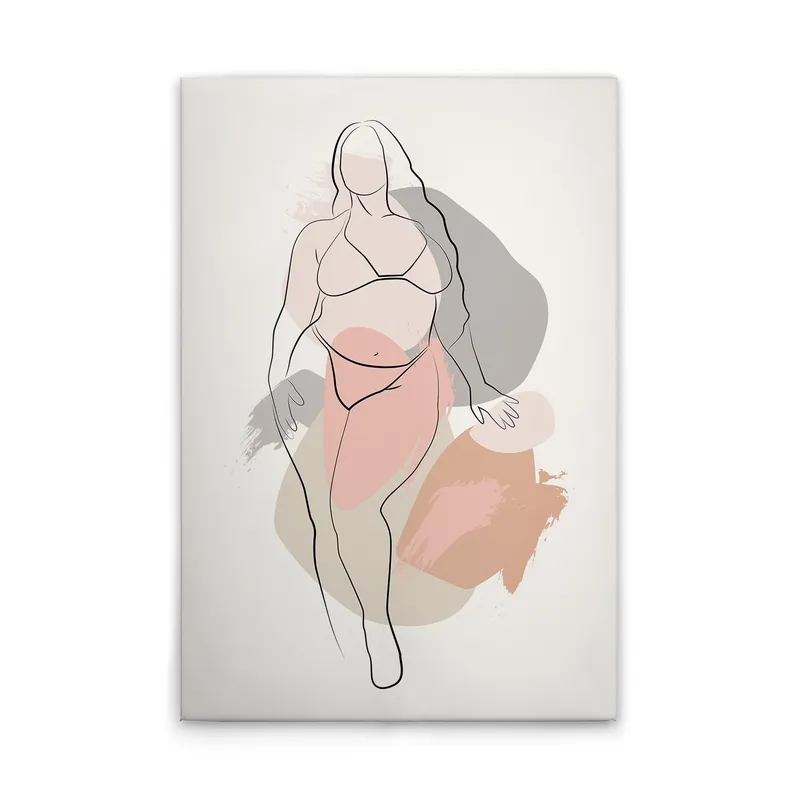 Tadessi Leinwandbild Bodyline Positivity - 60 x 90 cm - M1-No.51671 - Keilrahmen in Weiß Schwarz Jetzt Bestellen