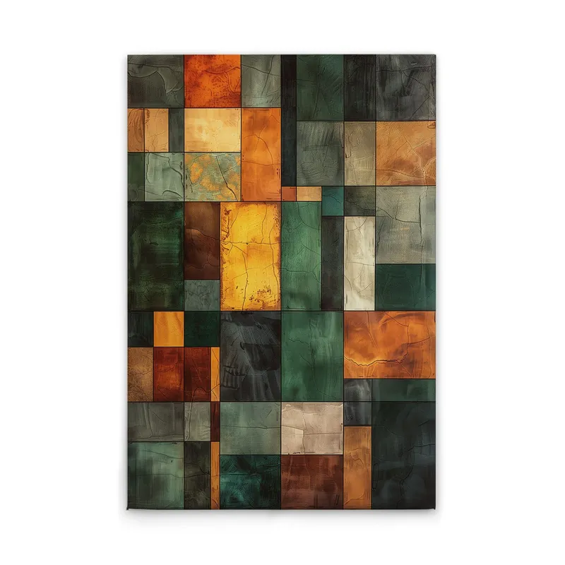 Bestseller Tadessi Leinwandbild Block Art Schach - 80 x 120 cm - M1-No.52248 - Keilrahmen in Grün Gelb