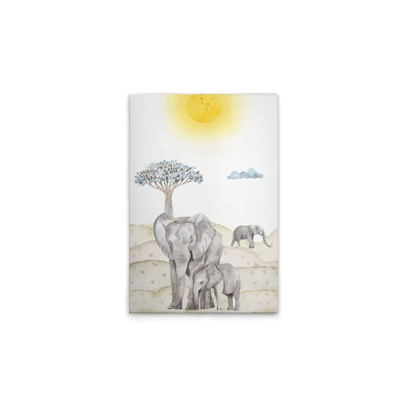 Tadessi Leinwandbild Safari Elefanten - 40 x 60 cm - M1-No.50602 - Keilrahmen in Beige Blau Top-Angebot