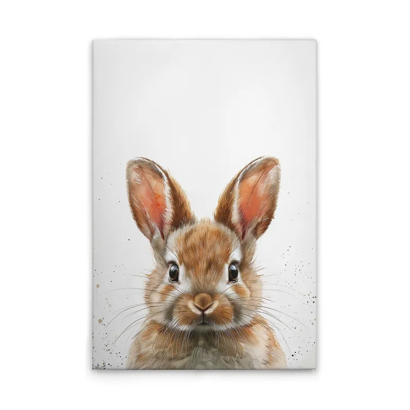 Bestpreis Tadessi Leinwandbild Baby Hase Kinderzimmer - 30 x 45 cm - M1-No.51906 - Keilrahmen in Weiß Braun