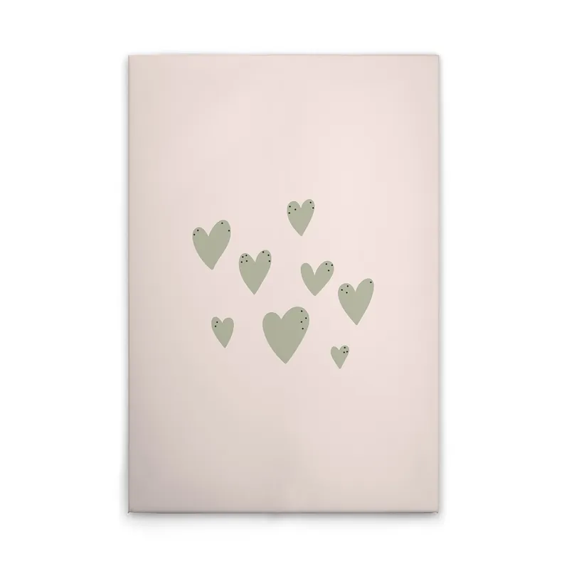 Tadessi Leinwandbild Herz Kinderzimmer - 40 x 60 cm - M1-No.51744 - Keilrahmen in Beige Grün Letzte Chance