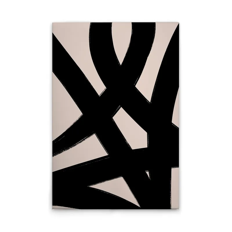 Markenprodukt Tadessi Leinwandbild Minimalistisch Schwarz Beige - 30 x 45 cm - M1-No.51508 - Keilrahmen Wandbild