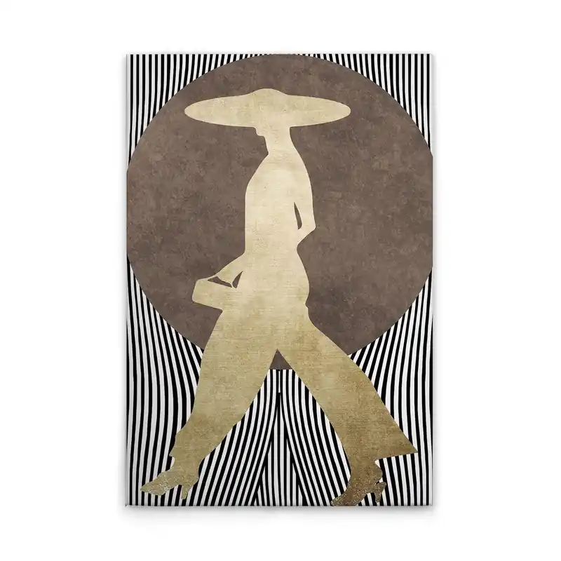 Ausverkauf Tadessi Leinwandbild Retro Frau Gold - 80 x 120 cm - M1-No.50741 - Keilrahmen in Braun Schwarz