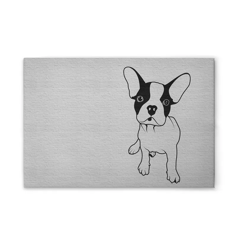 Top-Seller Tadessi Leinwandbild Hund Steinwand - 90 x 60 cm - M1-No.51024 - Keilrahmen in Schwarz Weiß