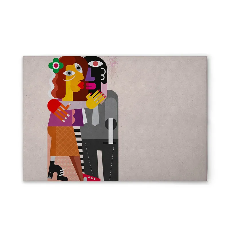 Ausverkauf Tadessi Leinwandbild Bunt Pop Art Abstrakt - 45 x 30 cm - M1-No.50901 - Keilrahmen in Creme Bunt