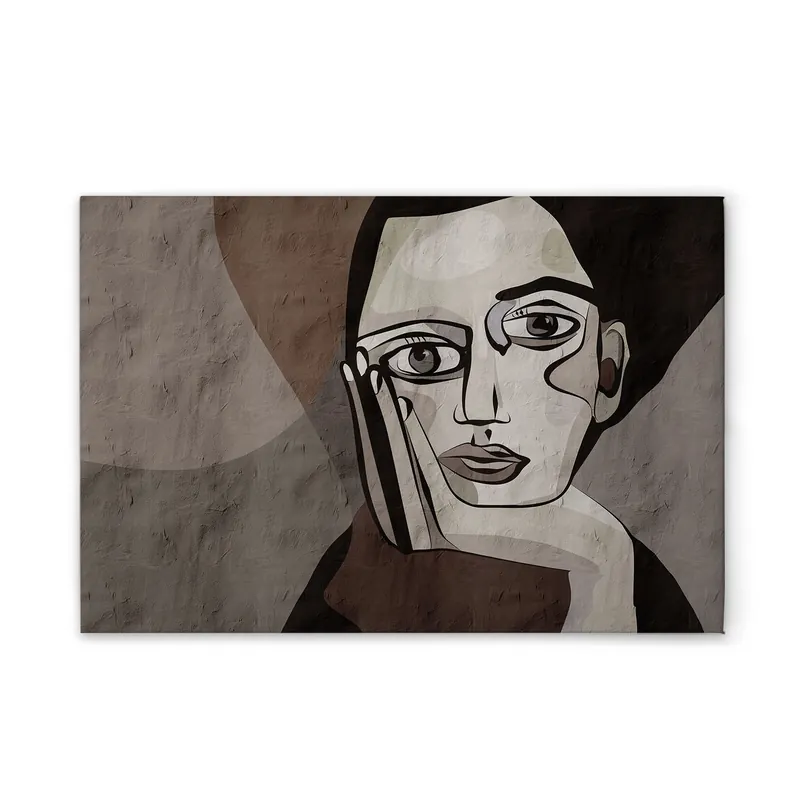 Abverkauf Tadessi Leinwandbild Minimalistisch Abstrakt - 60 x 40 cm - M1-No.51332 - Keilrahmen in Grau Braun