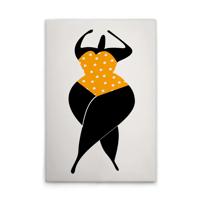 Top-Preis Tadessi Leinwandbild Retro Frauen Silhouette Gelb - 50 x 75 cm - M1-No.50754 - Keilrahmen Wandbild