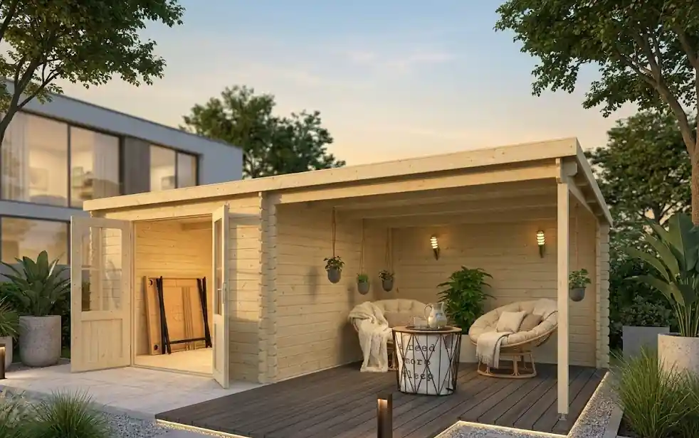 Gartenhaus Amsterdam 2 + Dachrinne Preis Gesenkt