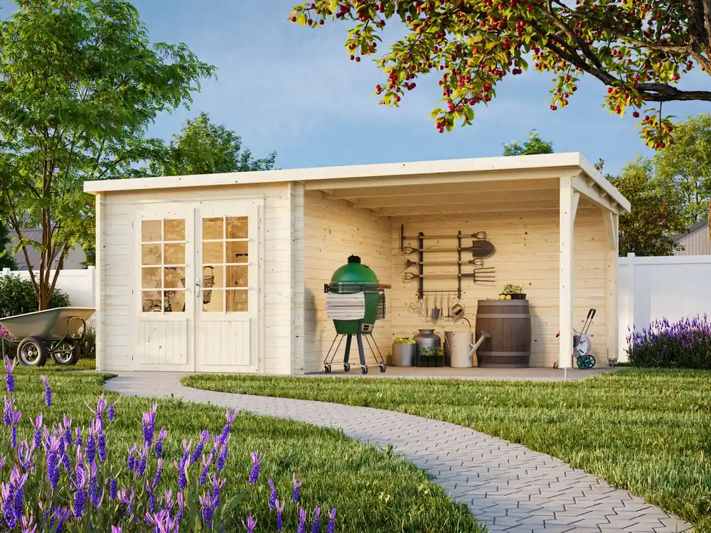 Gartenhaus mit Anbau Ella 2 / 6,9+8,2m² Mega-Angebot