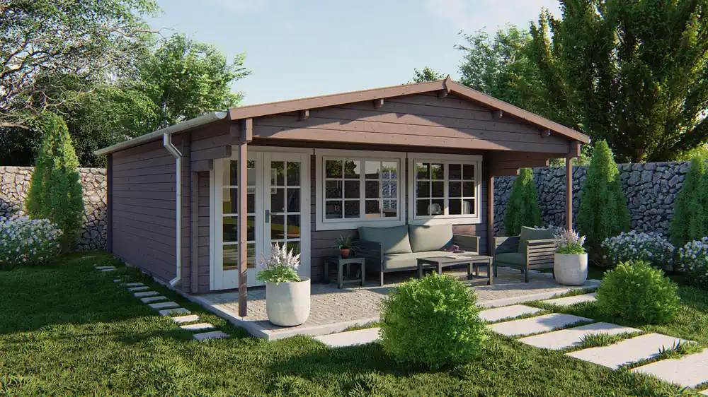 Gartenhaus Rune ISO mit Terrasse Günstig