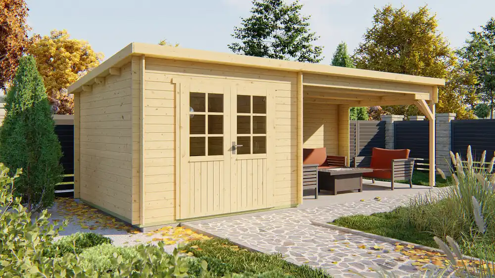 Must-Have Gartenhaus Charlotta mit Seitendach