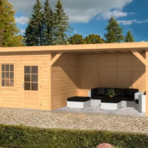 Flachdachgartenhaus Holten mit Schleppdach aus Douglasie Jetzt Kaufen