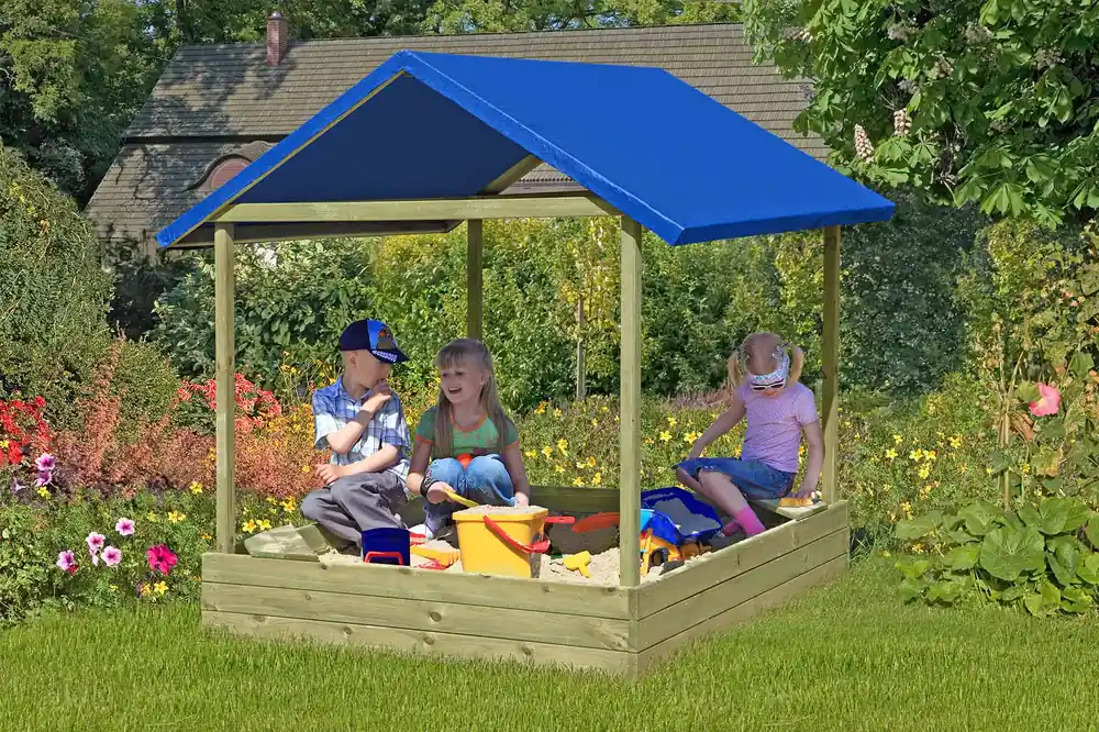 Begrenztes Angebot Sandkasten mit Dach Sophie 152x152cm