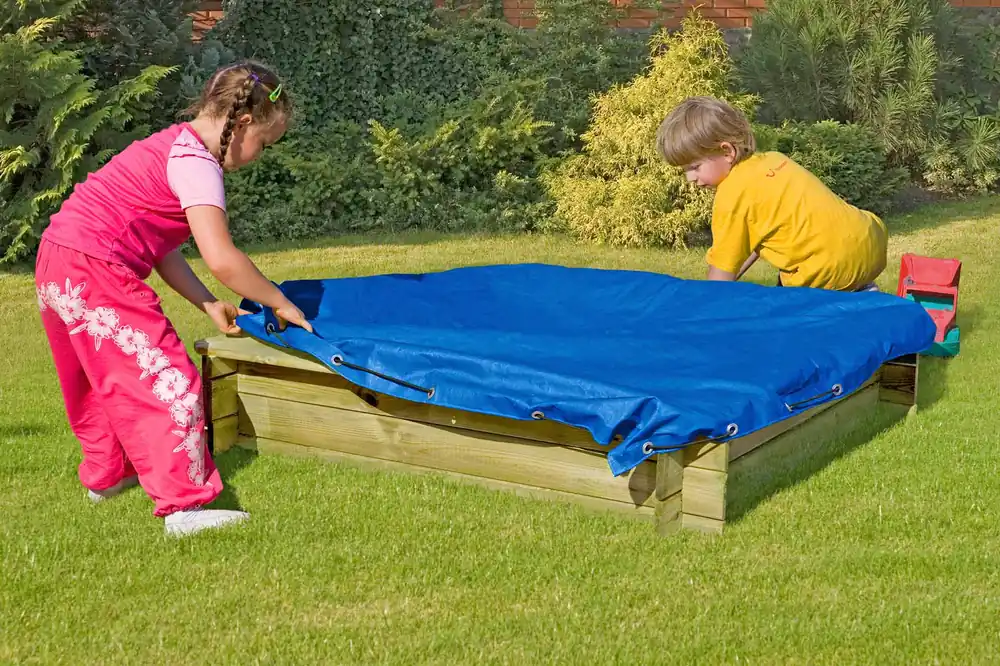 Abdeckplane für Sandkasten SUNNY 120x120cm Wochenendangebot