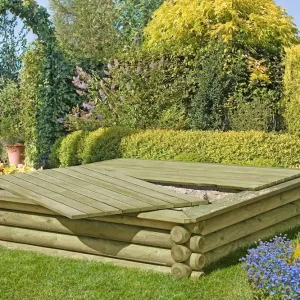 Holzabdeckung für Sandkasten BONNY + PAULO 180x180 cm Sonderangebot