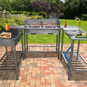 Outdoorküche / Multifunktionswaschtisch / Grilltisch / Edelstahl Spülbecken Spüle Spültisch Versand Am Gleichen Tag
