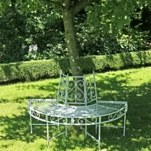 Neue Kollektion Baumbank-Halbkreis Varda / Narvi Weiß