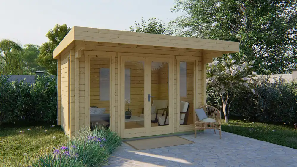 Gartenhaus Whitegate ISO mit Flachdach Neu