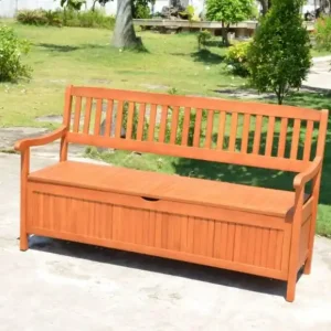 Gartenbank Houston, 3-Sitzer mit Staufach aus Holz Meistverkauft