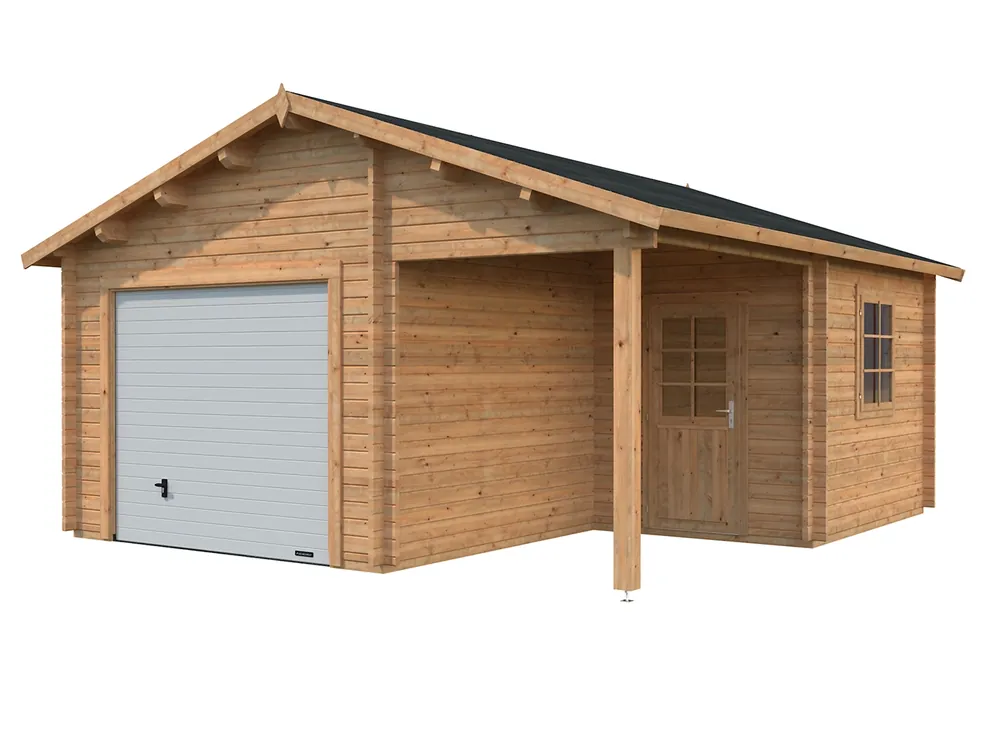 Holzgarage Roger 21,9+5,2m² ISO Top-Preis