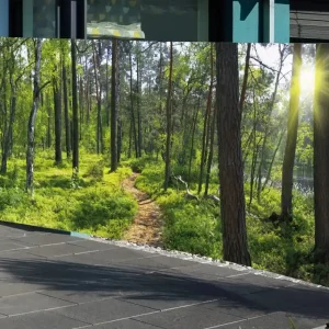 Seitenmarkise mit Fotodruck Ostsee / Wald / Südsee / Berge / Skyline Sale