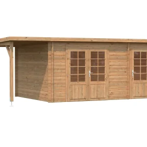 Top-Seller 2 Raum Gartenhaus mit Anbau Ella 8 / 13,1+3,9m²
