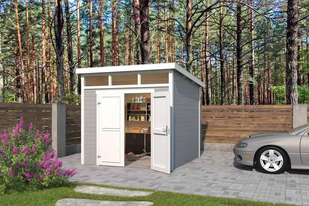 Finale Aktion Gerätehaus Kibo 3 mit Pultdach