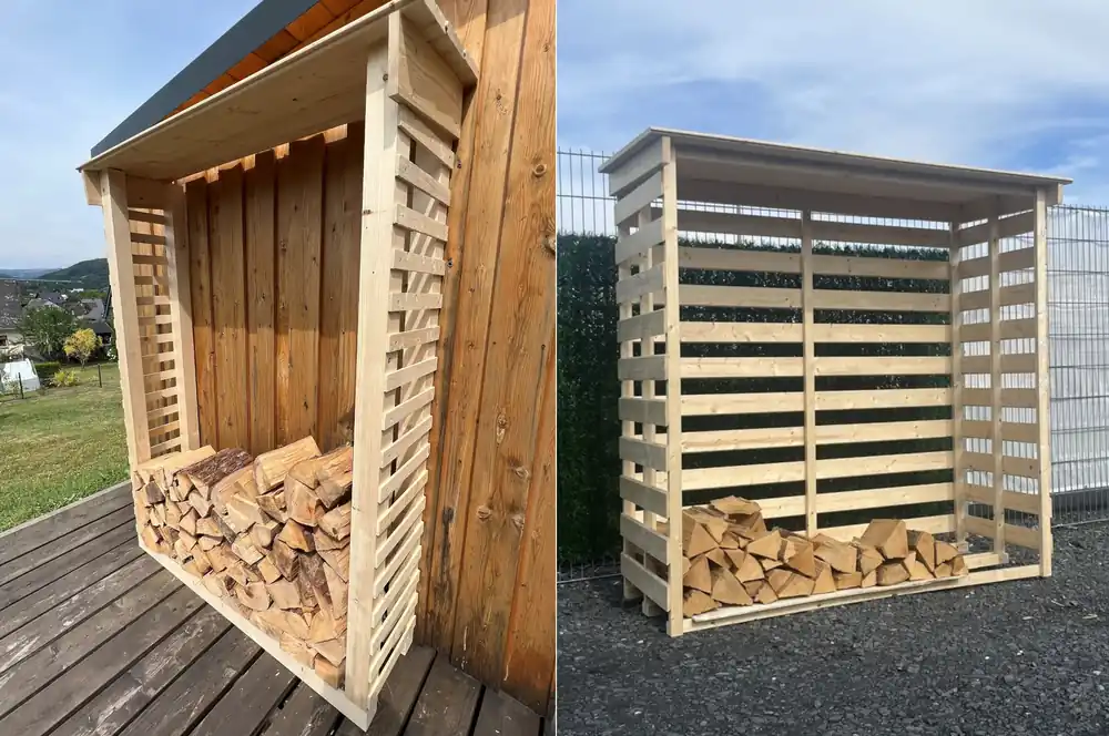 Nur Für Kurze Zeit Stabiles Kaminholzregal MADE IN GERMANY aus Fichte / Tanne