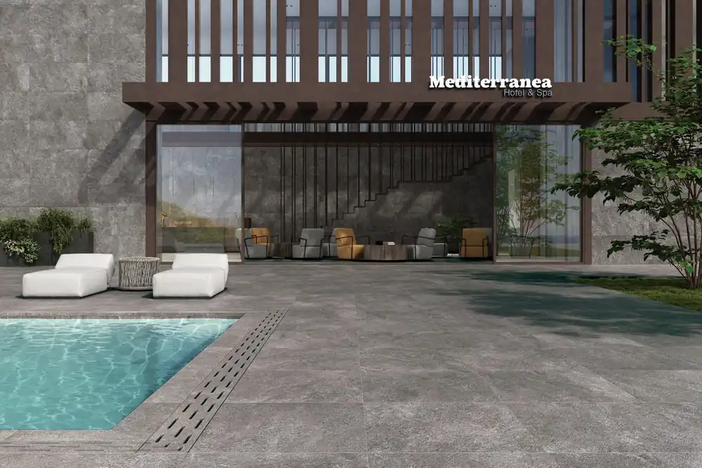 Super-Preis Feinsteinzeug-Terrassenplatten ARENITE Dunkelgrau