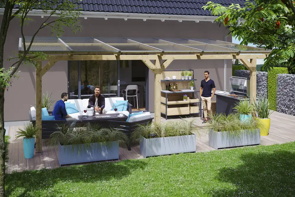 Terrassenüberdachung Bormio als Wandanbau Billig