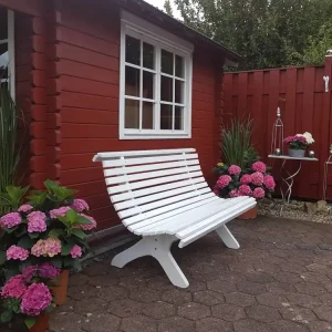 Gartenbank Sven, weiß lackiert Preisreduziert